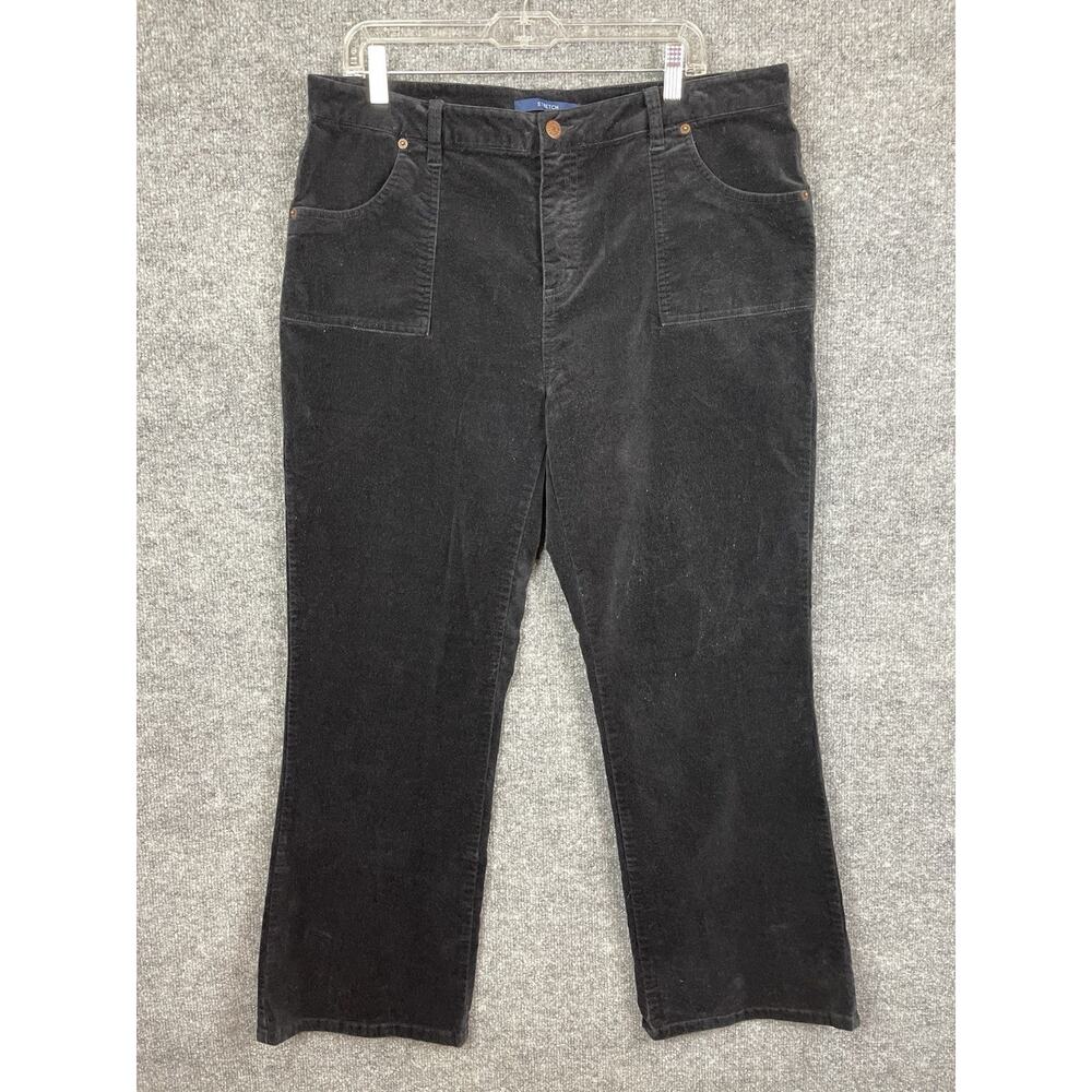 Bill Blass Corduroy Jeans Size 16P Stretch Flap Pockets Wide-Leg